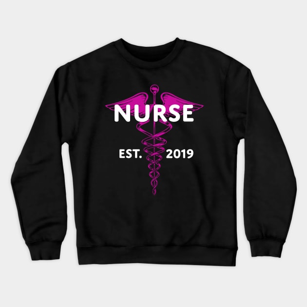 Nurse Graduation Gift T-Shirt 2019 Cute Women RN Nurse Crewneck Sweatshirt by Dr_Squirrel